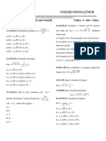 PISM 1 - 1 Lista Matemática - Domínio e Imagem de Uma Função