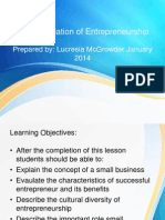 Small Business Management - Unit 1 - The Foundation of Entrepreneurship