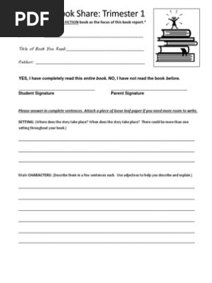 4-6th grade book report template