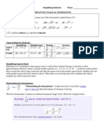 Simplifying Radical Notes