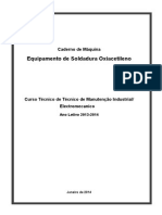 Equipamento de soldadura oxiacetileno: caderno de máquina e plano de manutenção