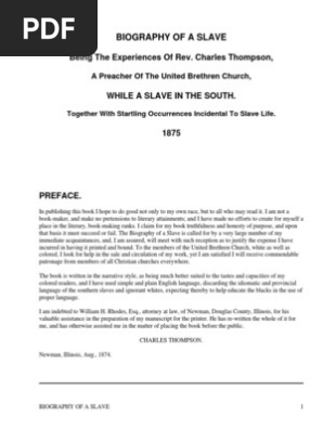 Biography of a SlaveBeing the Experiences of Rev. Charles Thompson by Thompson, Charles, 1833-