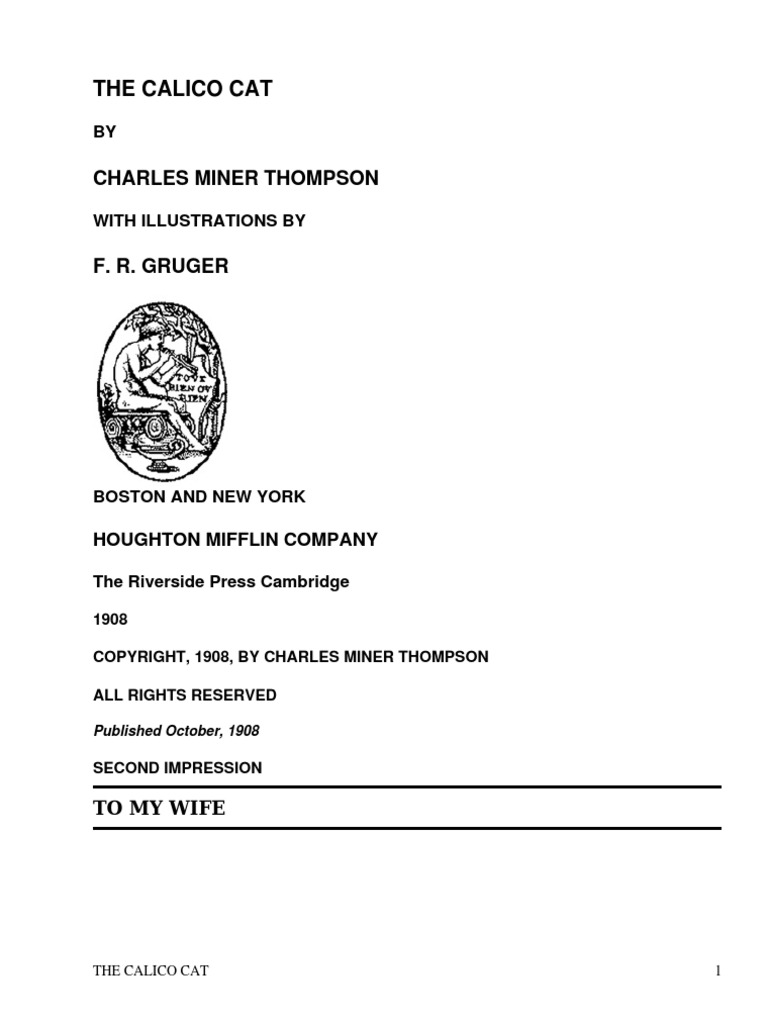 The Calico Cat by Thompson, Charles Miner, 18641941 PDF