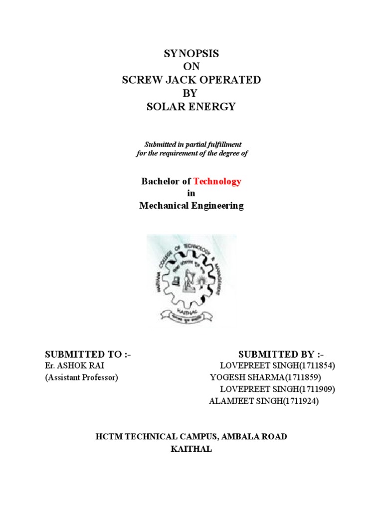Synopsis Format | PDF