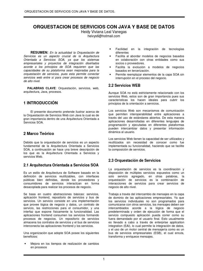 Orquestación de Servicios en Java SOA | PDF | Arquitectura orientada a ...