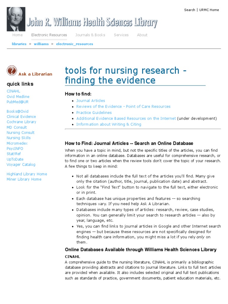 Tools For Nursing Research & EBP | PDF | Evidence Based Medicine ...