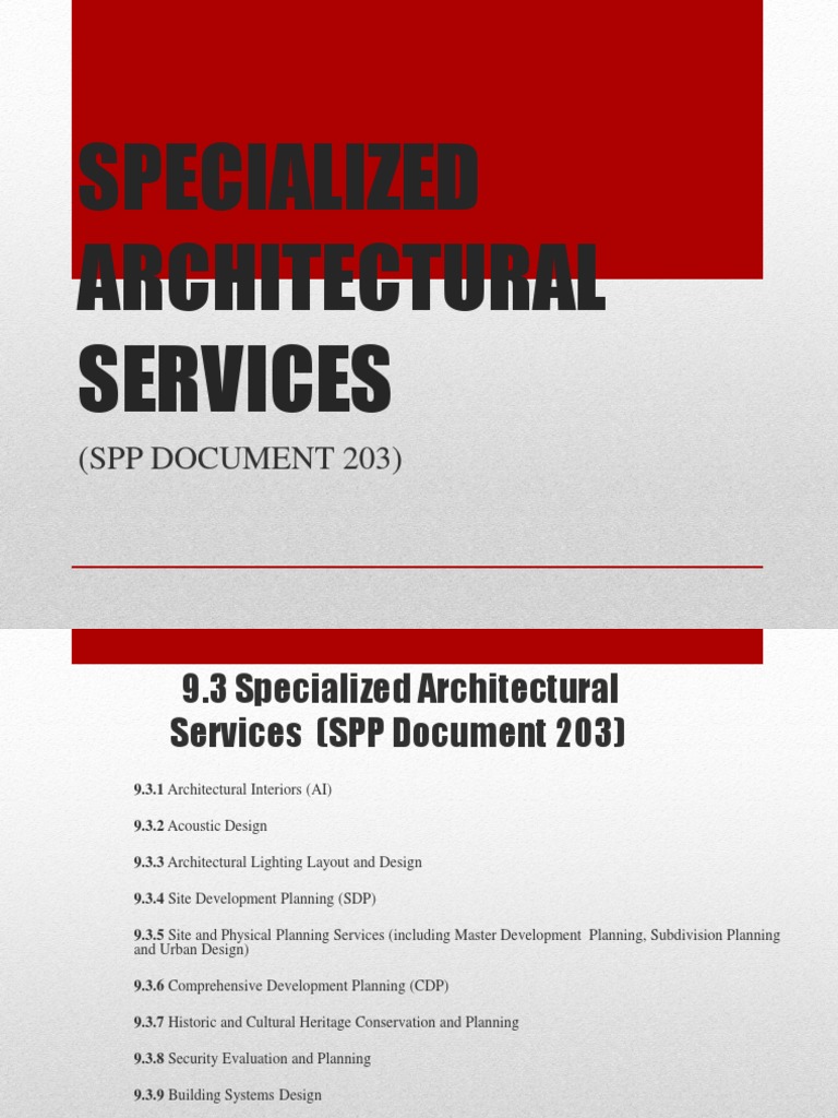 Specialized Architectural Services Overview | PDF | Construction ...