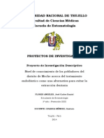 Nivel de Conocimiento de Los Pobladores Del Distrito de Moche Acerca Del Tratamiento Endodóntico Como Una Alternativa Para Evitar La Extracción Dentaria