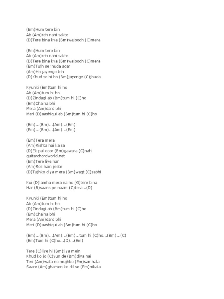 Tum Hi Ho Guitar Chords