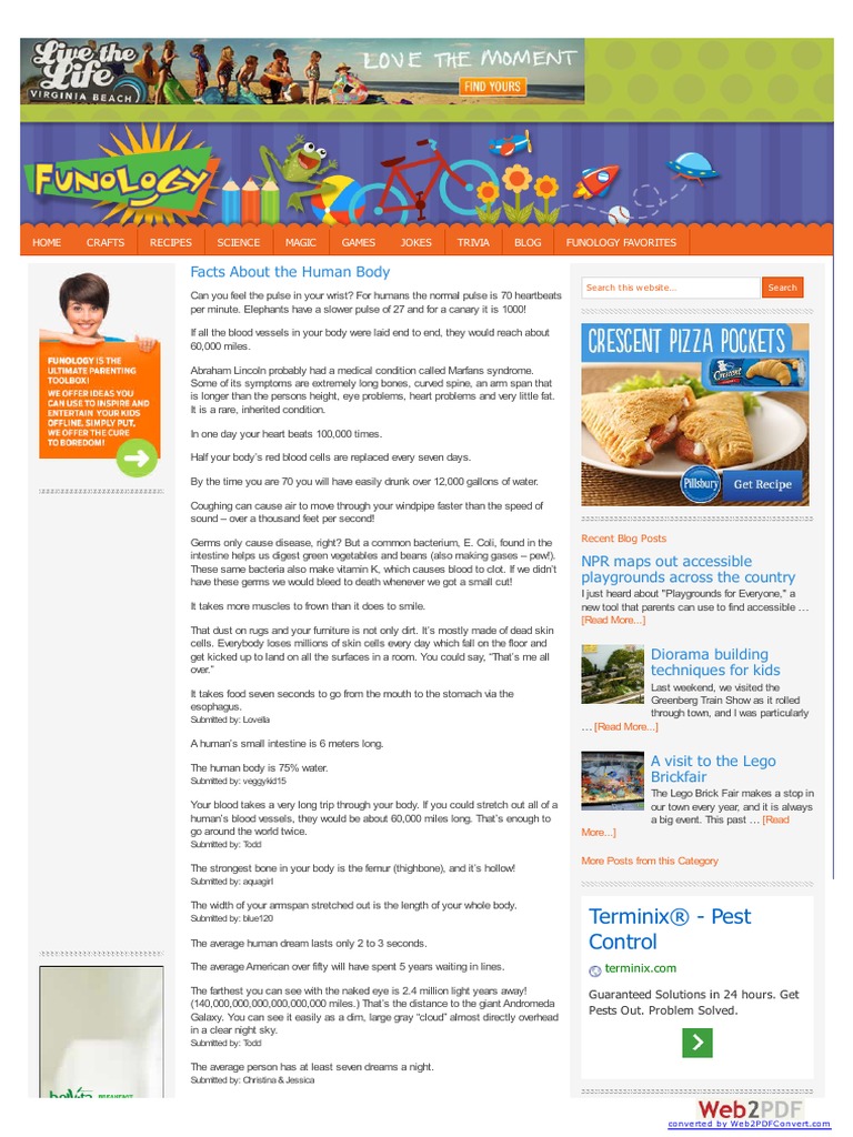 Facts About The Human Body: Terminix® - Pest Control | PDF