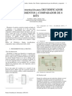 Diseño e implementación de decodificador BCD a 7 segmentos y comparador de 8 bits