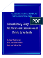 Vulnerabilidad y Riesgo Sísmico de Edificaciones Esenciales en El Distrito de Ventanilla