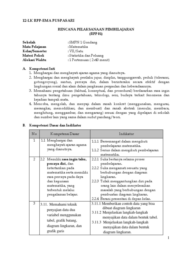 Rpp Statistika Dan Peluang