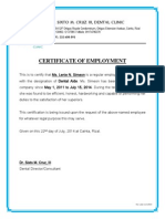 Certificate of Employment - Lenie