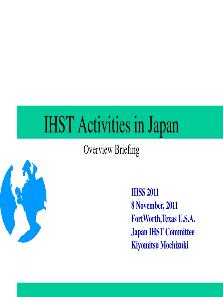 IHST Activities in Japan IHSS2011.8 Nov 2012-1 | PDF | Transport ...
