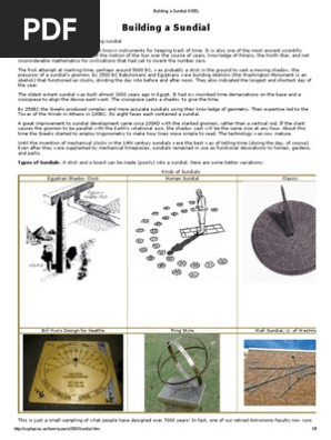 Building a Sundial A105L