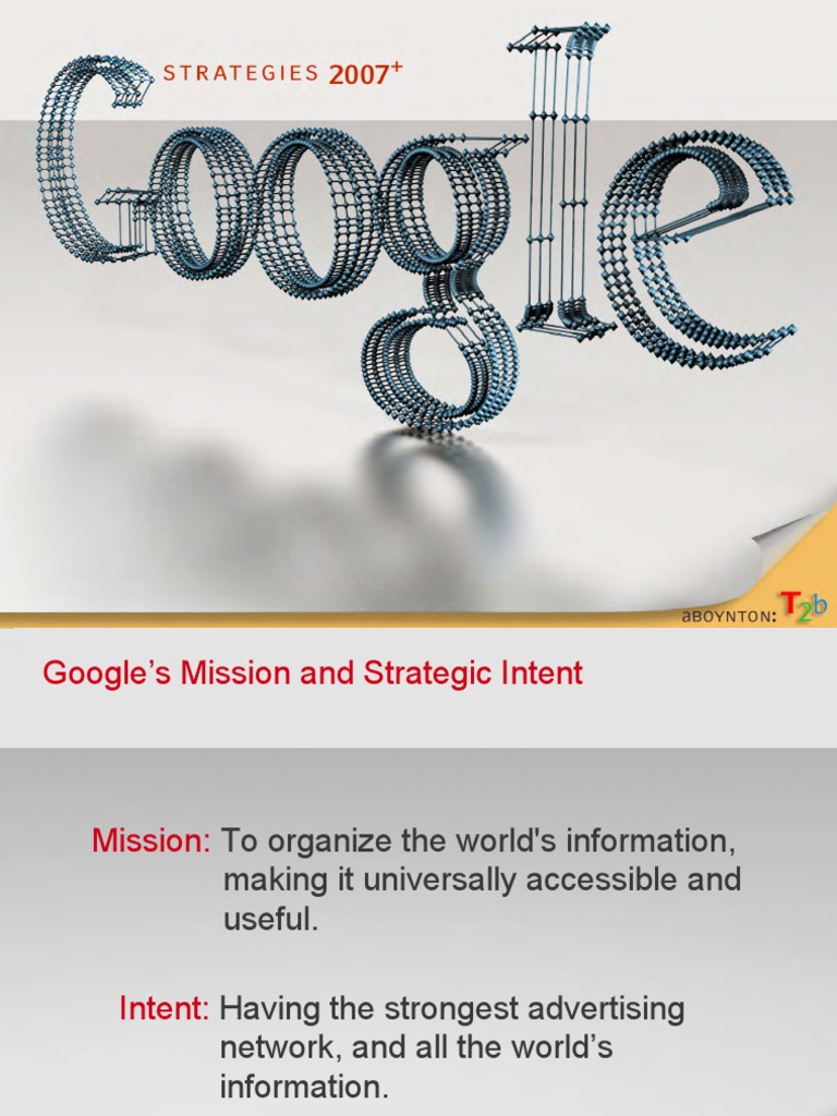 Strategizing for Continued Success: An Analysis of Google's Strategic Positioning, Core 
