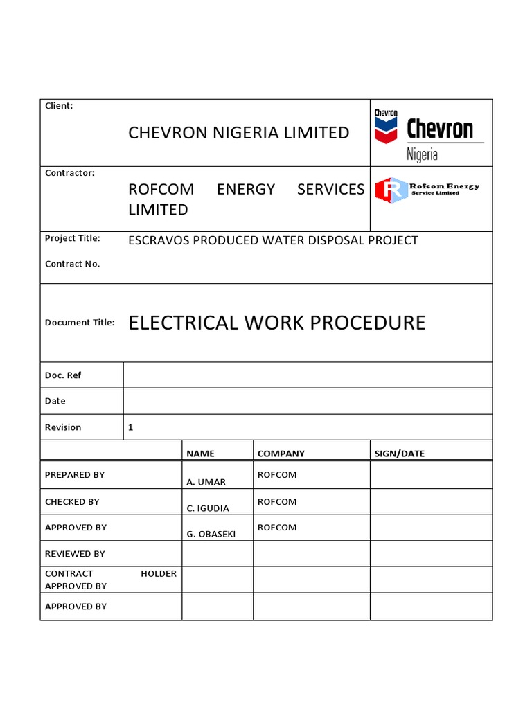 Electrical Work Procedure | PDF | Electrical Wiring | Cable