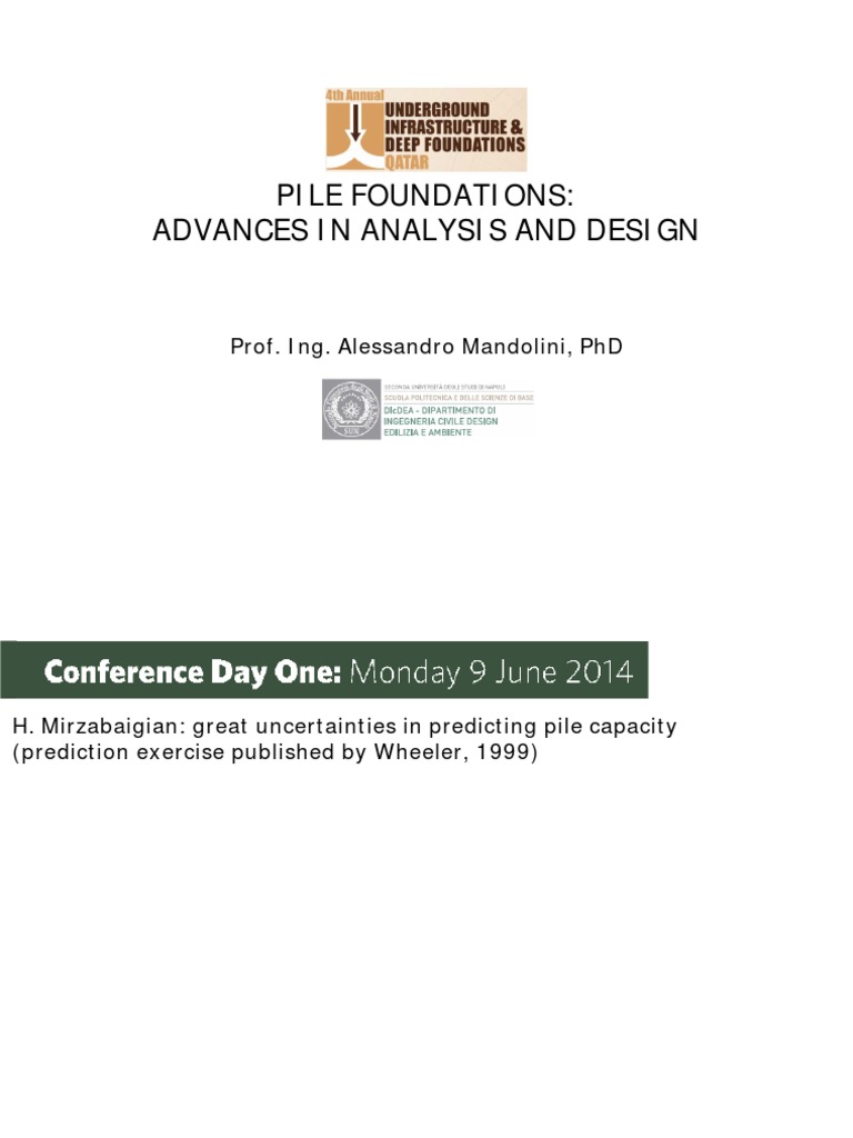 Advances in Pile Foundations Design | PDF | Deep Foundation | Materials