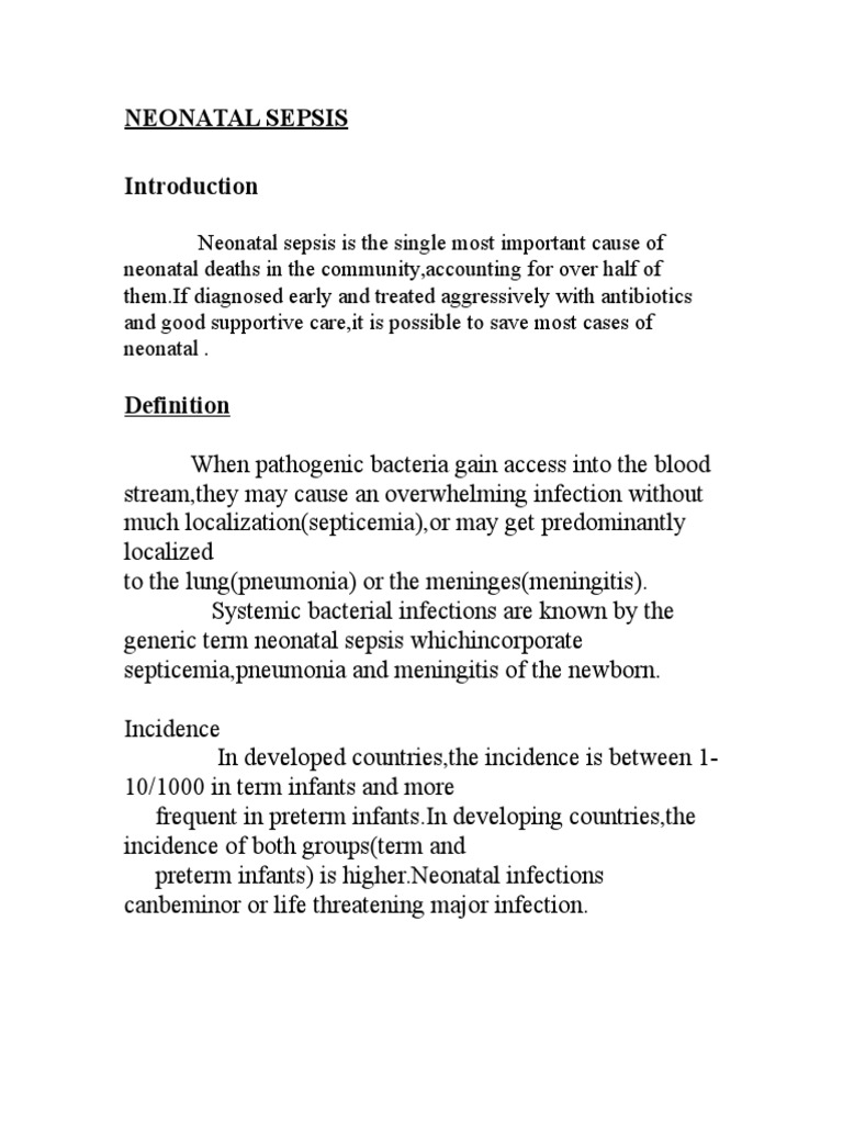 neonatal sepsis case study example