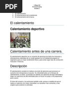 Calentamiento, Resistencia y Fuerza