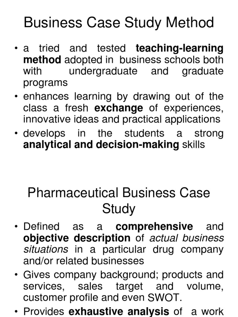 Pharmaceutical Business Case Study Method | PDF | Strategic Management ...