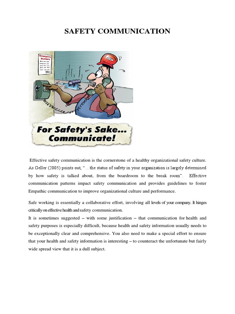 Safety Communication2 | PDF | Occupational Safety And Health | Safety