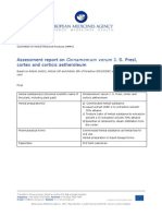 European Medicines Agency, 2011, Assessment Report on Cinnamomum Verum J. S. Presl, Cortex and Corticis Aetheroleum