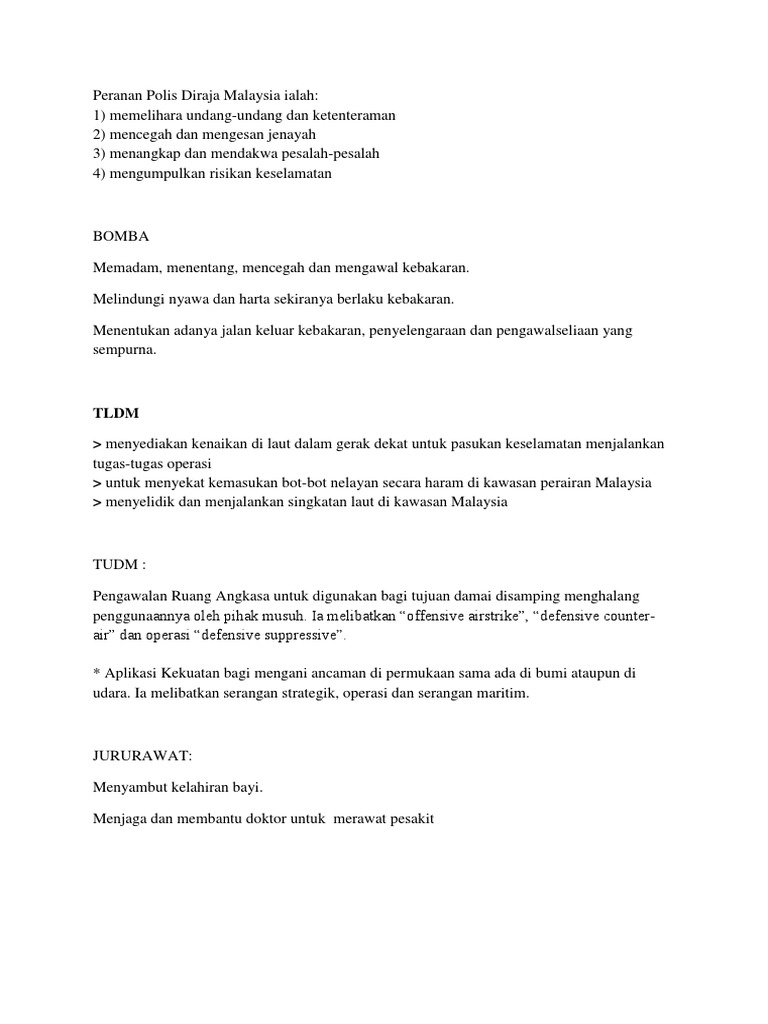 Peranan Polis Diraja Malaysia Pdf