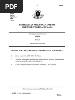 2005 Mrsm Chemistry Oxide Ionic Bonding
