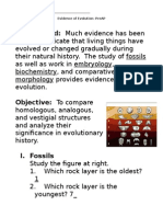 Evidence of Evolution Worksheet Murch 2013answers