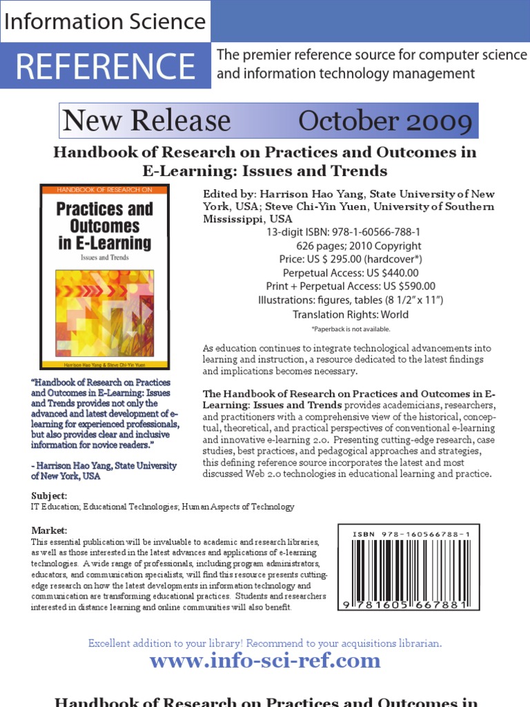 Handbook of Research On Practices and Outcomes in E-Learning: Issues ...