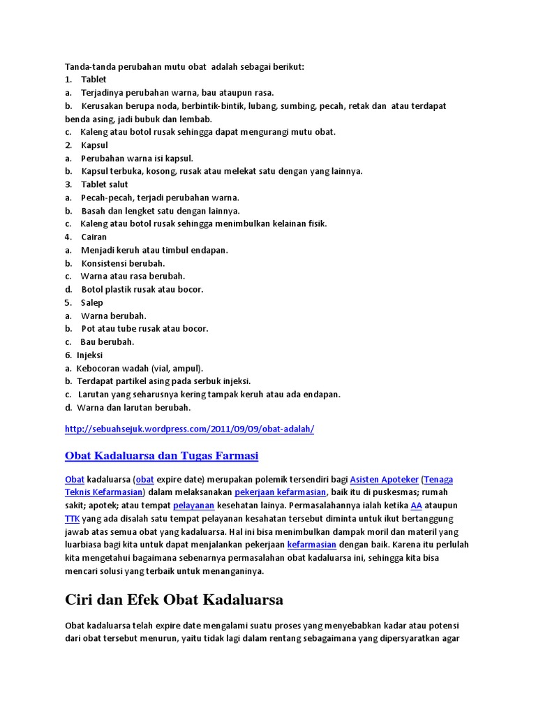 Tanda obat kadaluarsa docx Tanda obat kadaluarsa docx