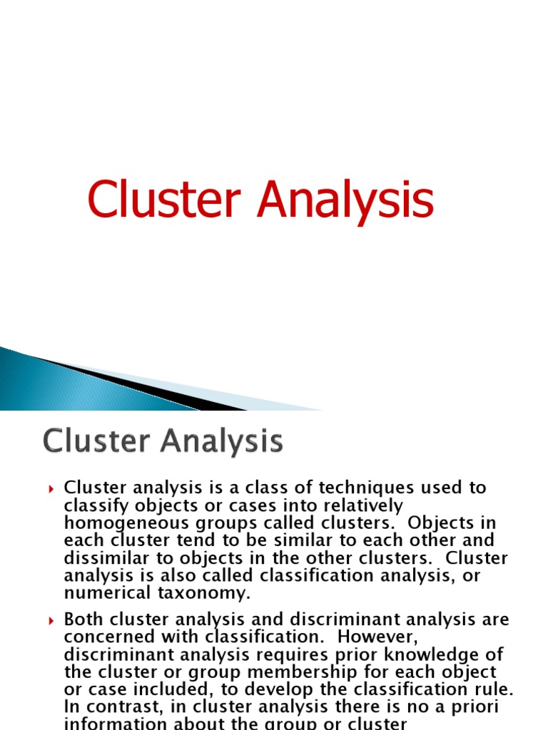 Classification Analysis for Cluster Group Membership