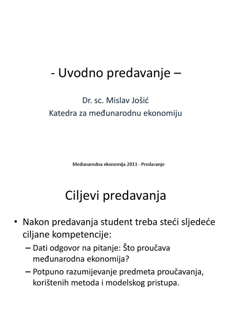 P01b Uvodno Predavanje | PDF