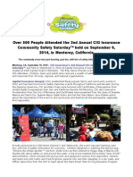 Over 500 People Attended The 2nd Annual CIG Insurance Community Safety Saturday™ Held On September 6, 2014, in Monterey, California
