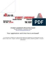 Your Application and Time Line Is Enclosed!: Student Leadership Application Packet