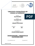 "Instituto Tecnológico de Ciudad Altamirano": Ing. Informática Tecnologías Web Alejandro Pérez Rosales