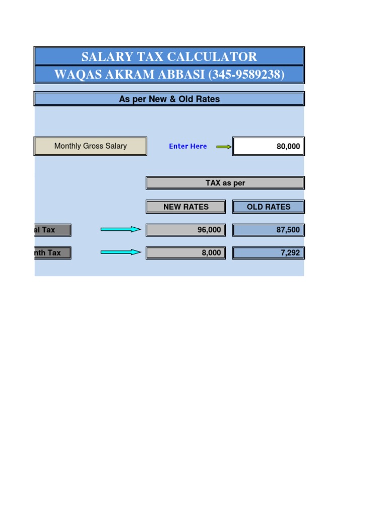 Salary Calculator by Waqas Akram Abbasi | PDF | Finance & Money Management