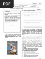 Avaliação 3º Bimestre 3º Ano