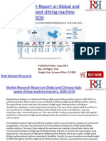 Market Research Report On Global and Chinese High-Speed Slitting Machine Industry, 2009-2019