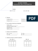 Prueba Matematica1er Grado