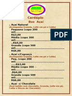 Cardápio