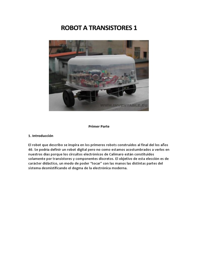 Robot Calimaro: Electrónica con Transistores | PDF | Transistor | Robot