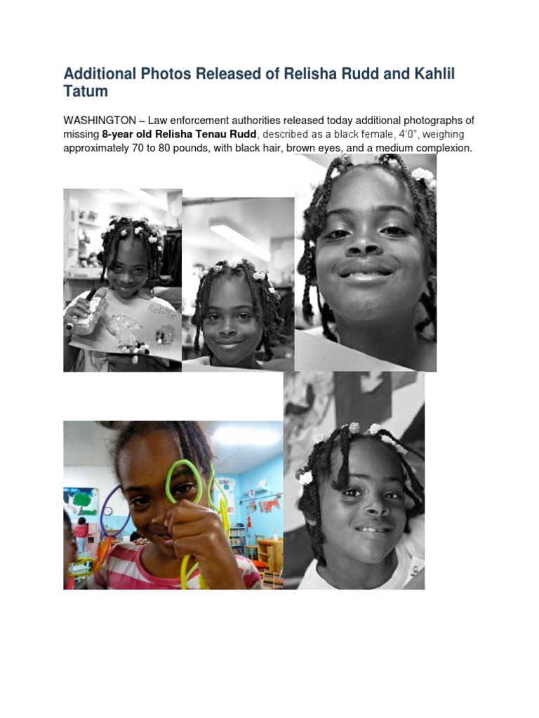Relisha Rudd and Kahlil Tatum Photos Released | PDF | Politics