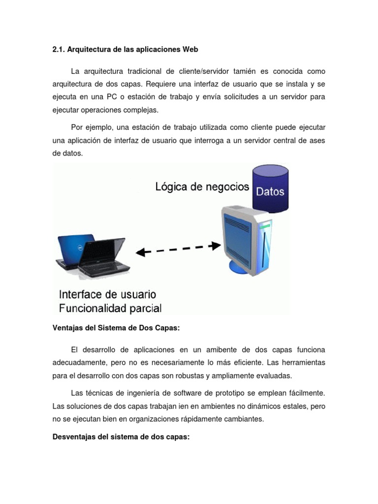 Arquitectura de Aplicaciones Web: Dos y Tres Capas | PDF | Aplicación ...