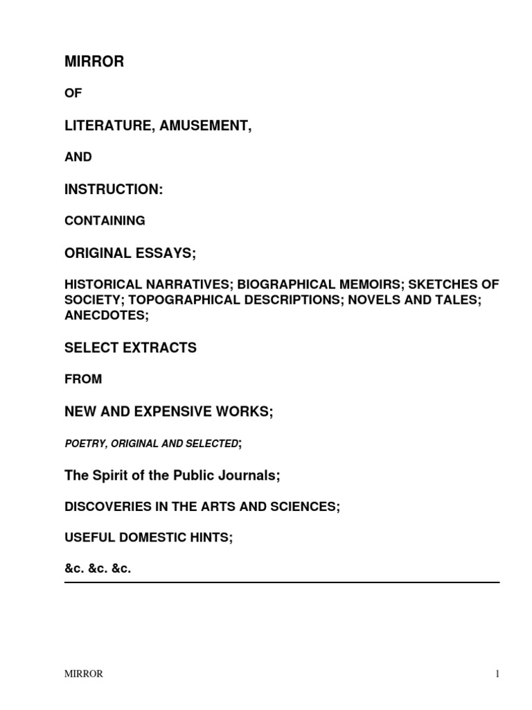 Mirror Literature, Amusement PDF Horatio Nelson, 1st Viscount Nelson Midshipman