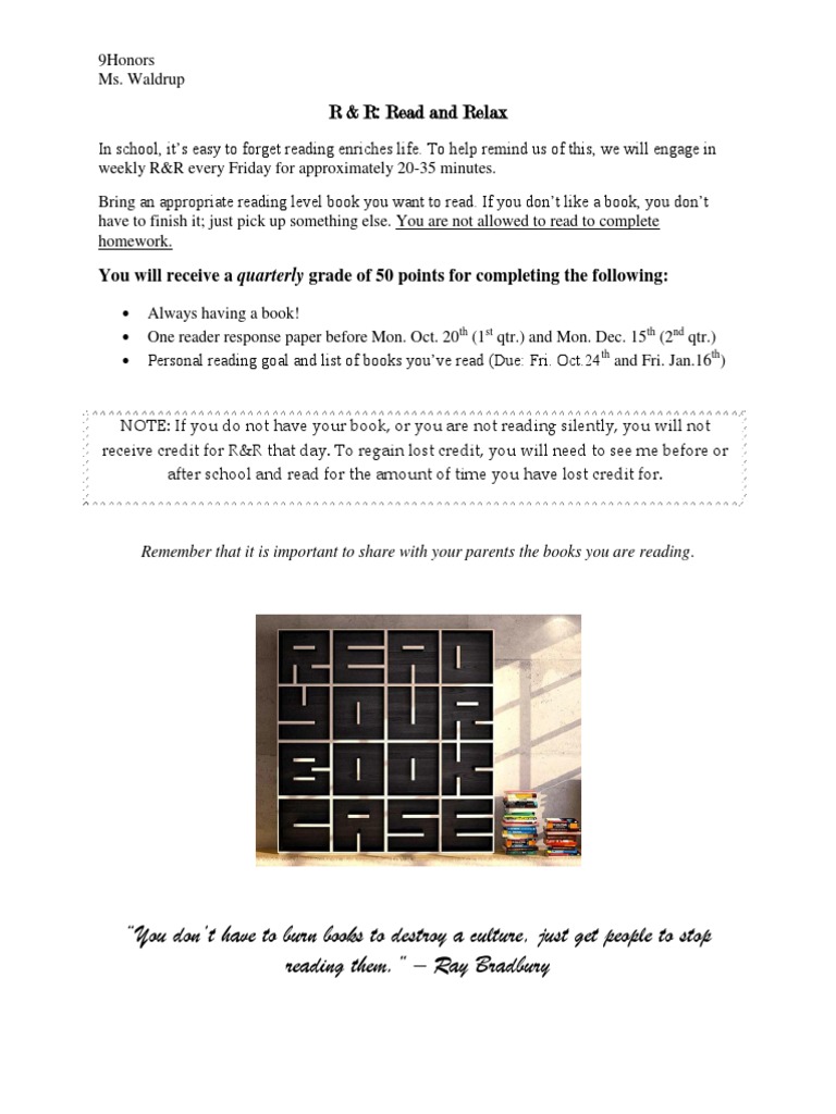 Weekly Reading Program Guidelines | PDF
