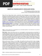 Entrevista_ Objeto Da Comunicação é a Vinculação Social