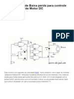 Circuito PWM de Baixa Perda para Controle de Velocidade de Motor DC - Eletrônica e Circuitos